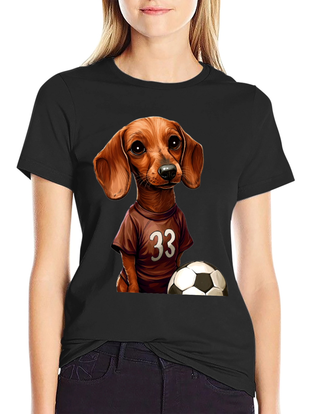 Dachshund Soccer T-Shirt - Number 33