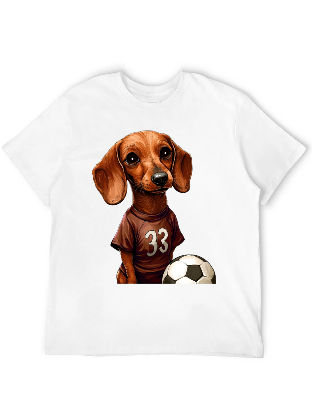 Dachshund Soccer T-Shirt - Number 33