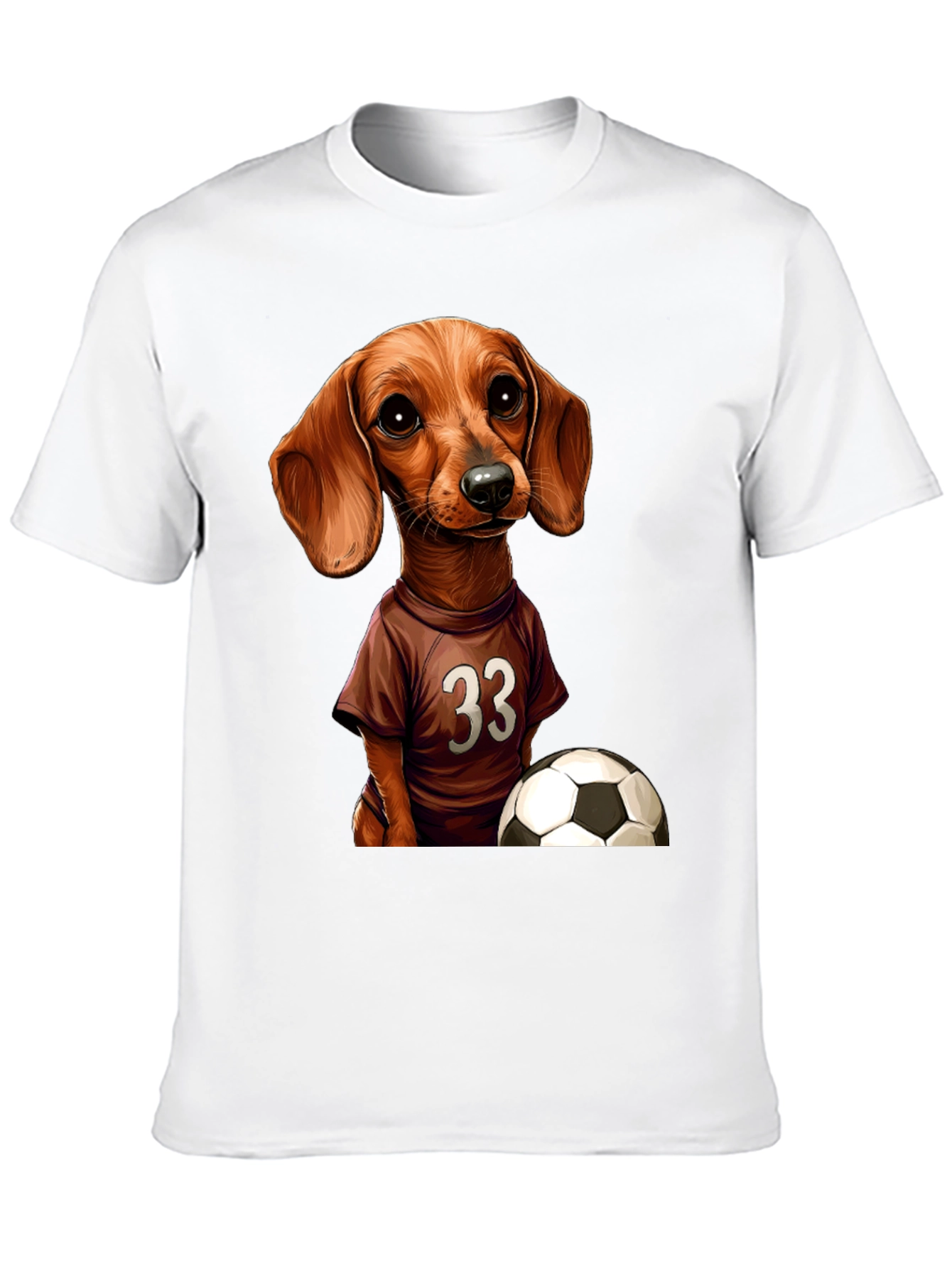 Dachshund Soccer T-Shirt - Number 33