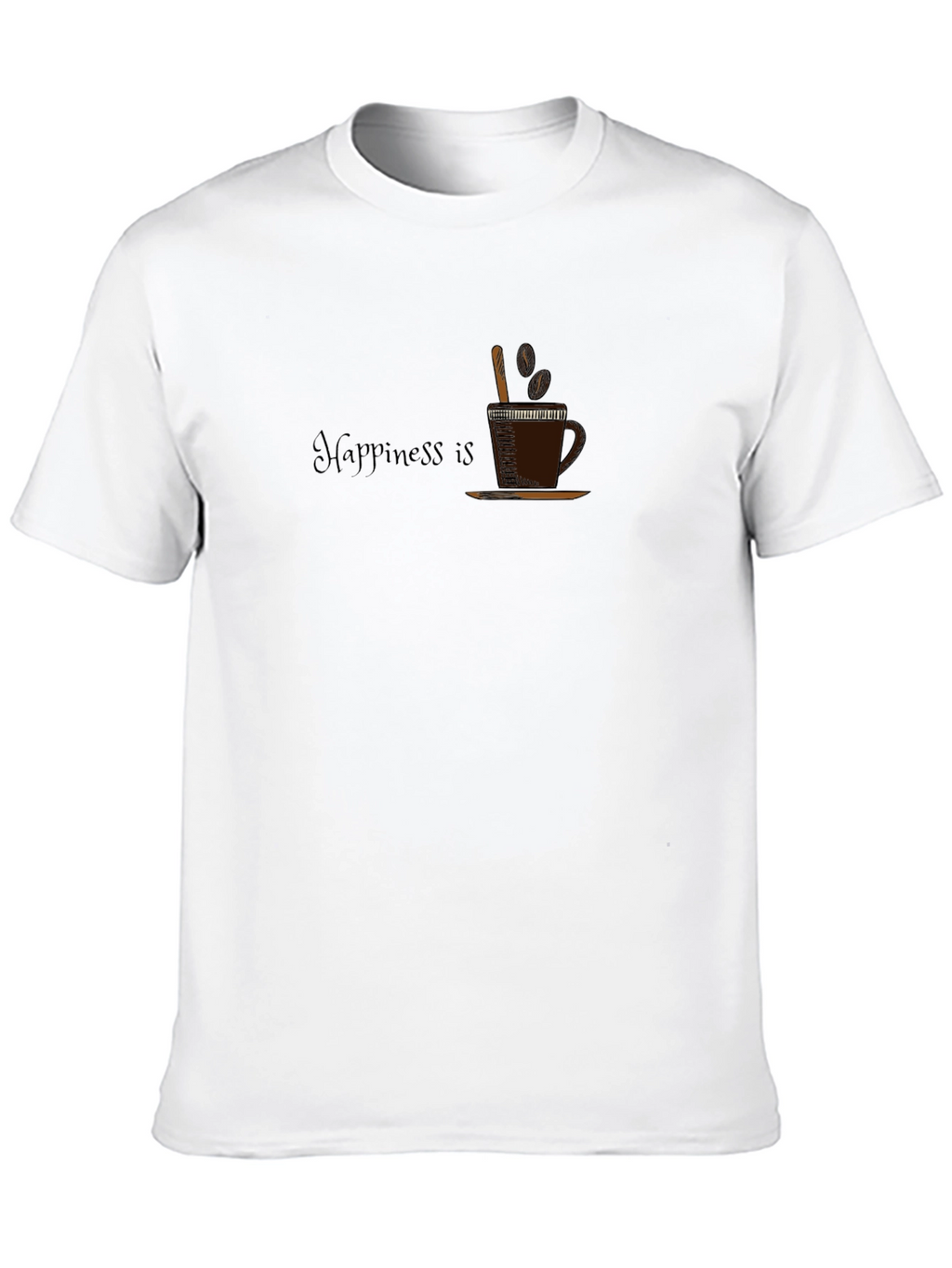 Happiness Is Coffee Mens Black T-Shirt