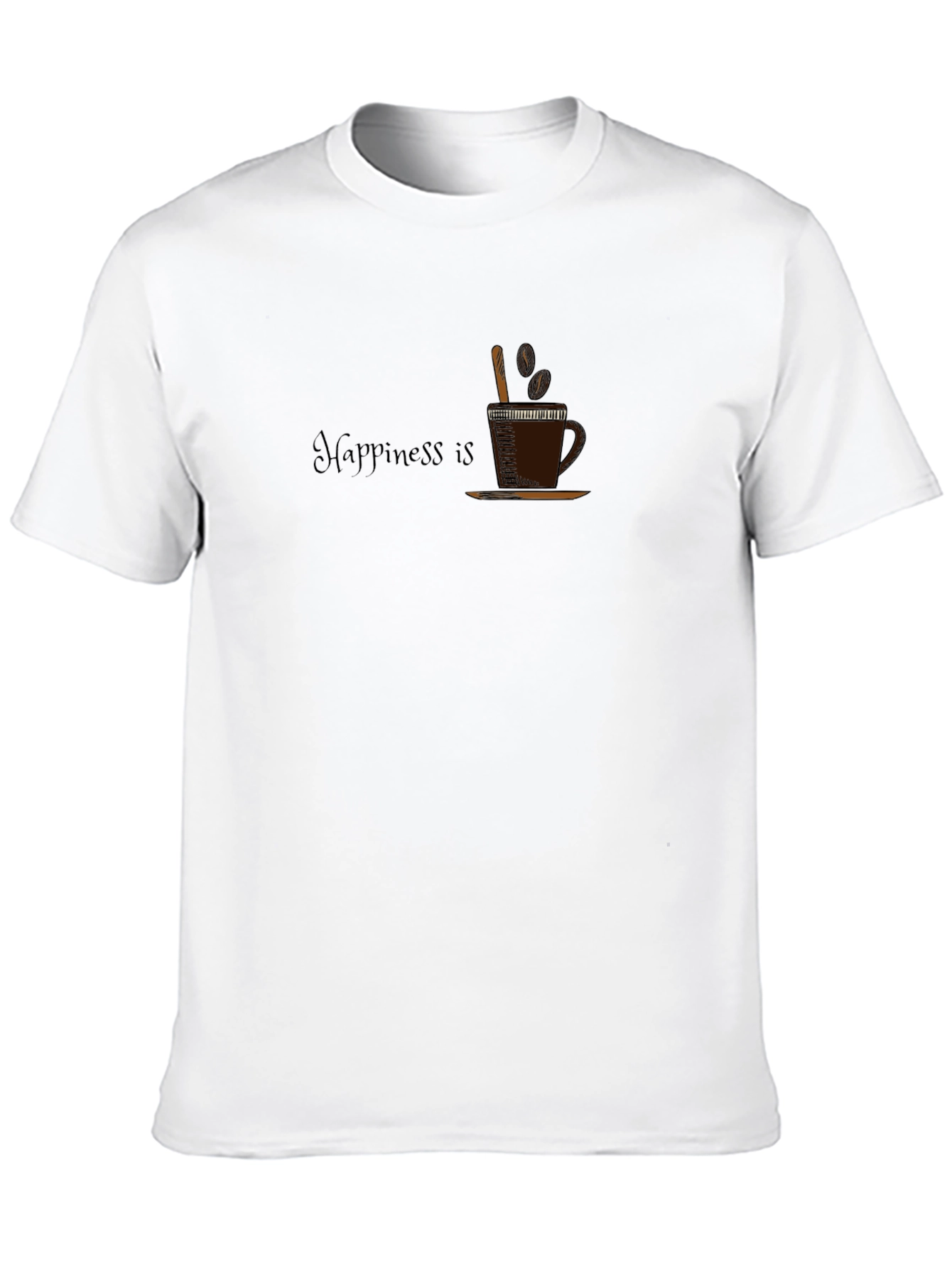 Happiness Is Coffee Mens Black T-Shirt