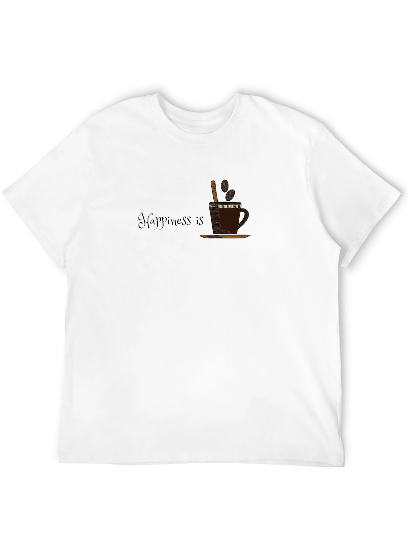 Happiness Is Coffee Mens Black T-Shirt