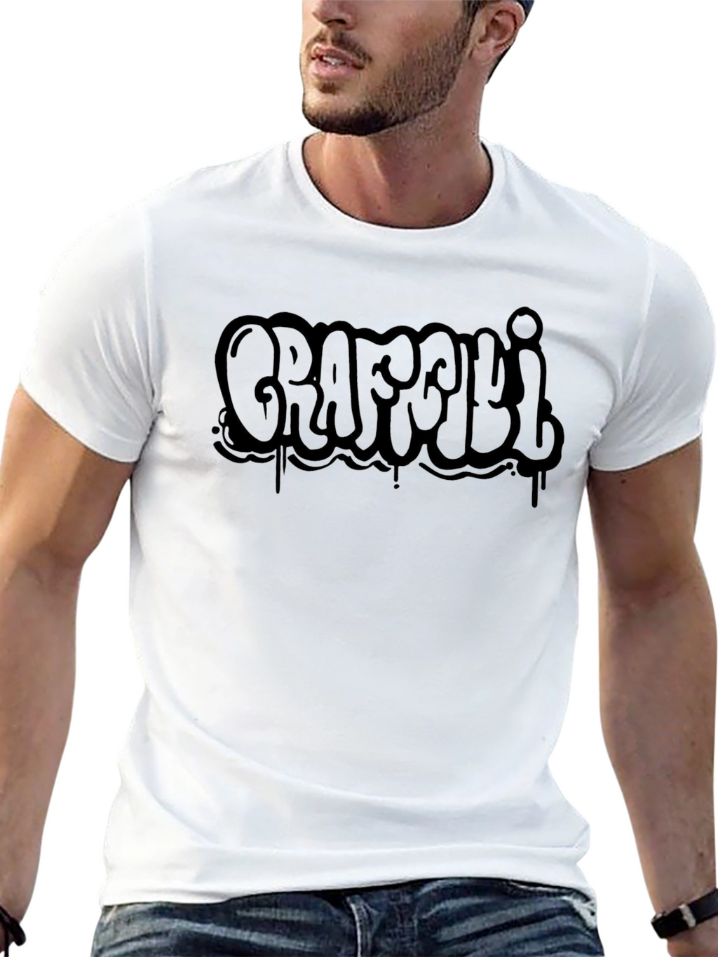 Graffiti Style Black T-Shirt