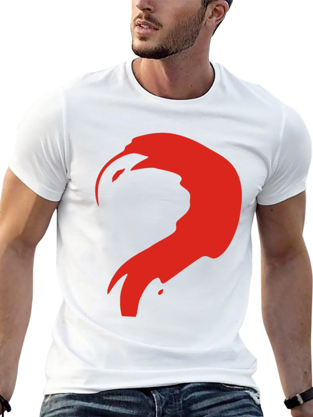 Abstract Bird Graphic Tee - Modern Casual Style