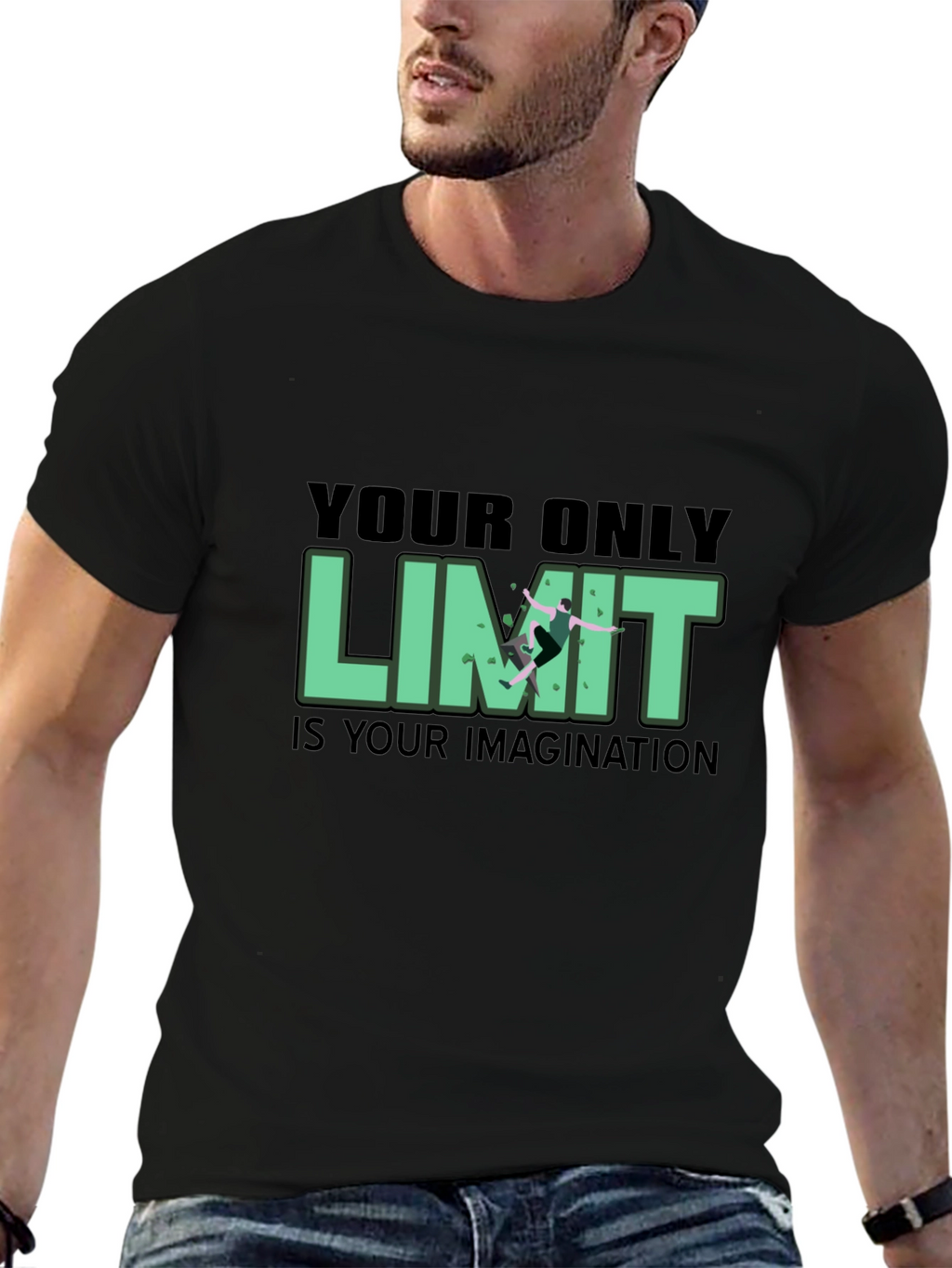 Limitless Imagination Black Graphic T-Shirt