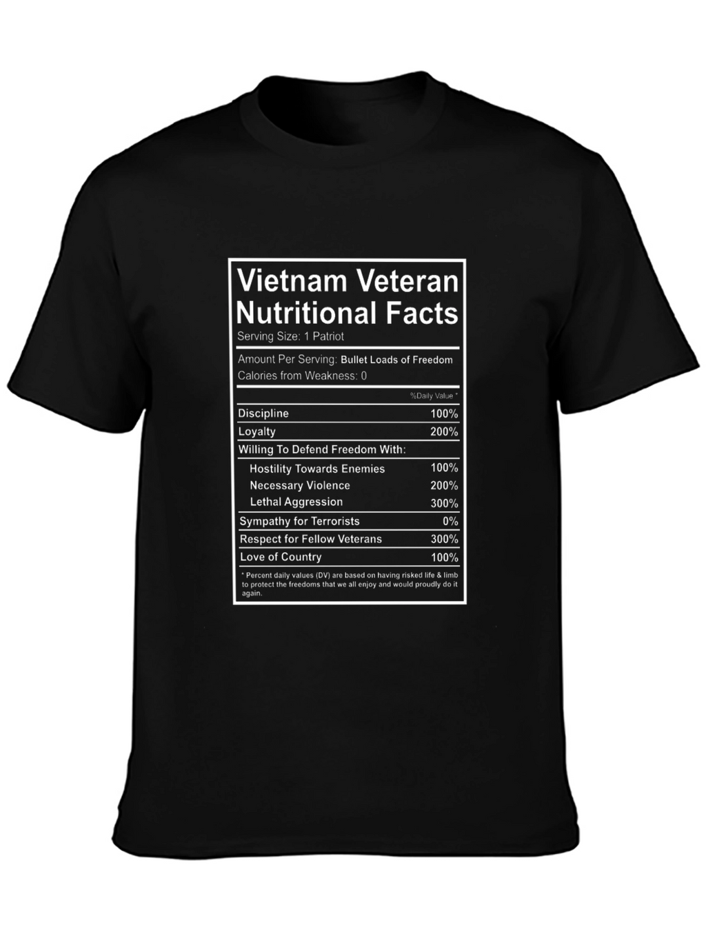 Vietnam Veteran Nutritional Facts Graphic Tee