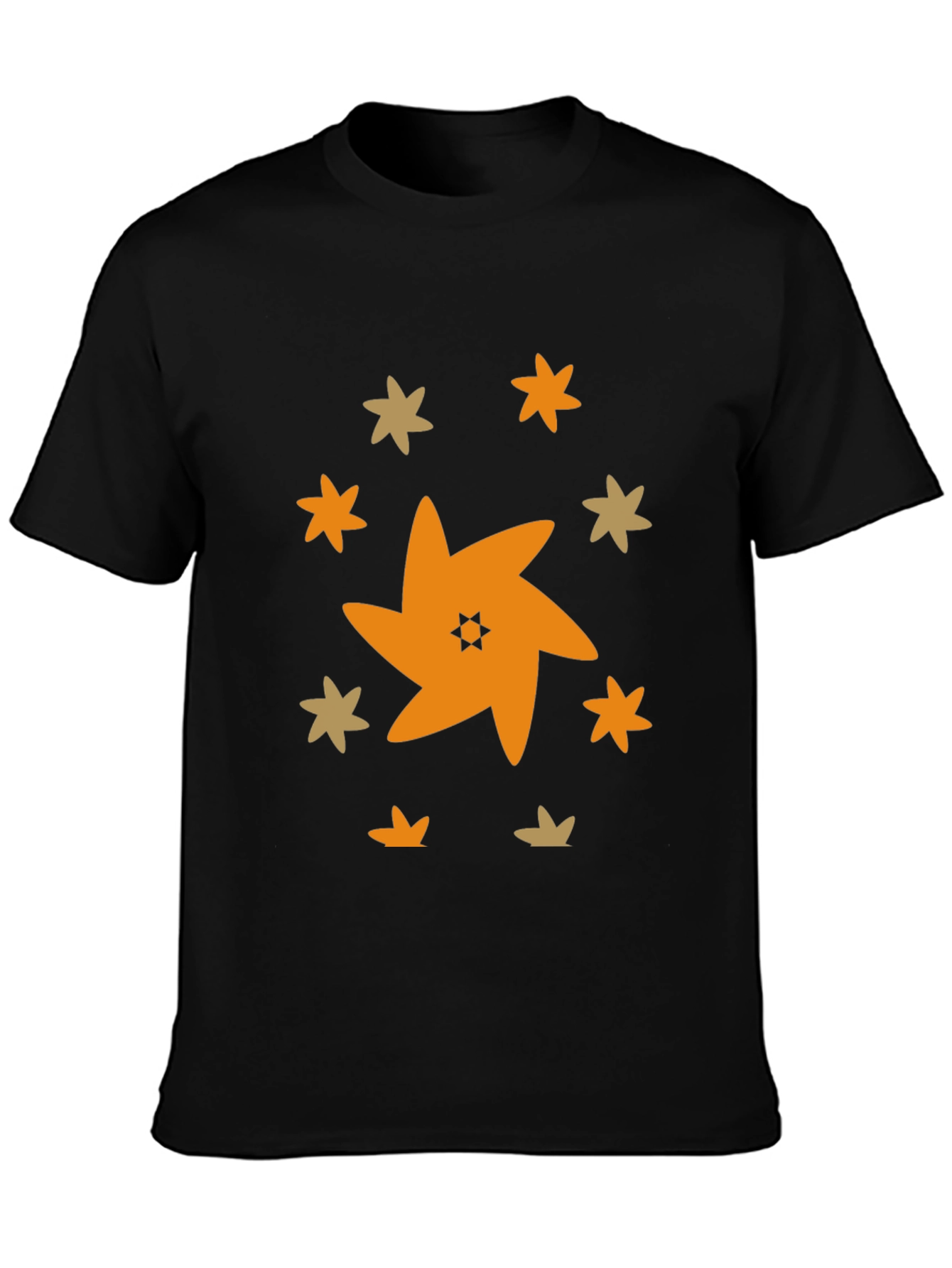 Star Pattern Black T-Shirt