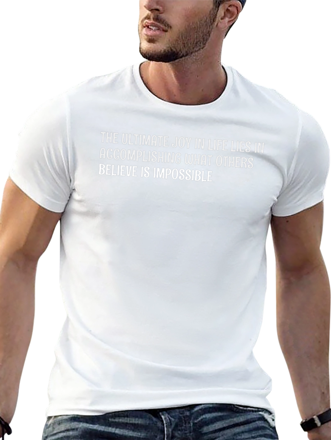 Inspirational Quote Black T-Shirt - Achieve the Impossible