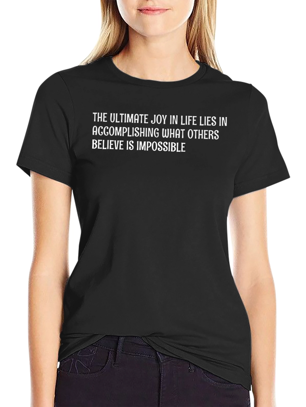 Inspirational Quote Black T-Shirt - Achieve the Impossible