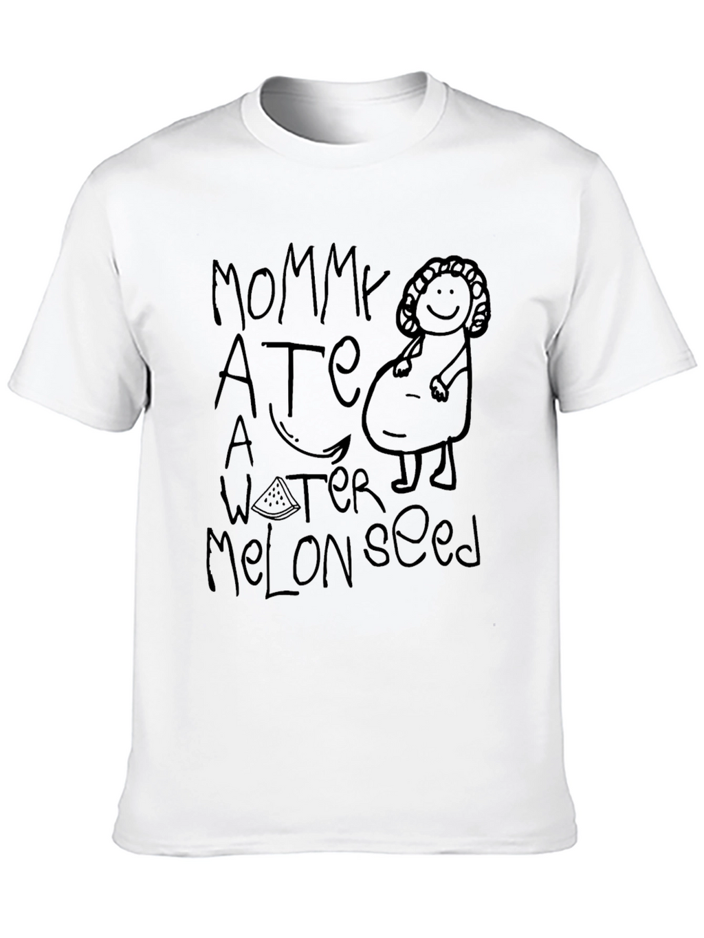 Mommy Ate a Watermelon Seed Graphic Tee - Black
