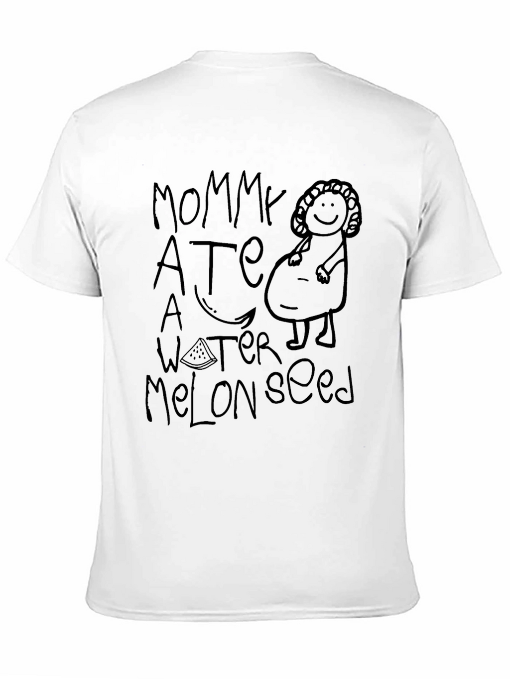 Mommy Ate a Watermelon Seed Graphic Tee - Black