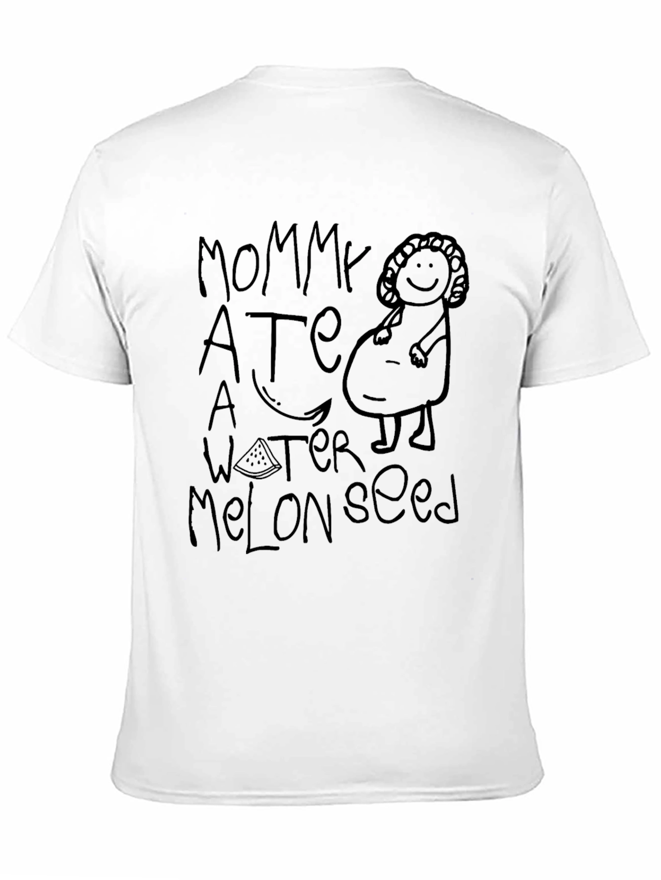 Mommy Ate a Watermelon Seed Graphic Tee - Black