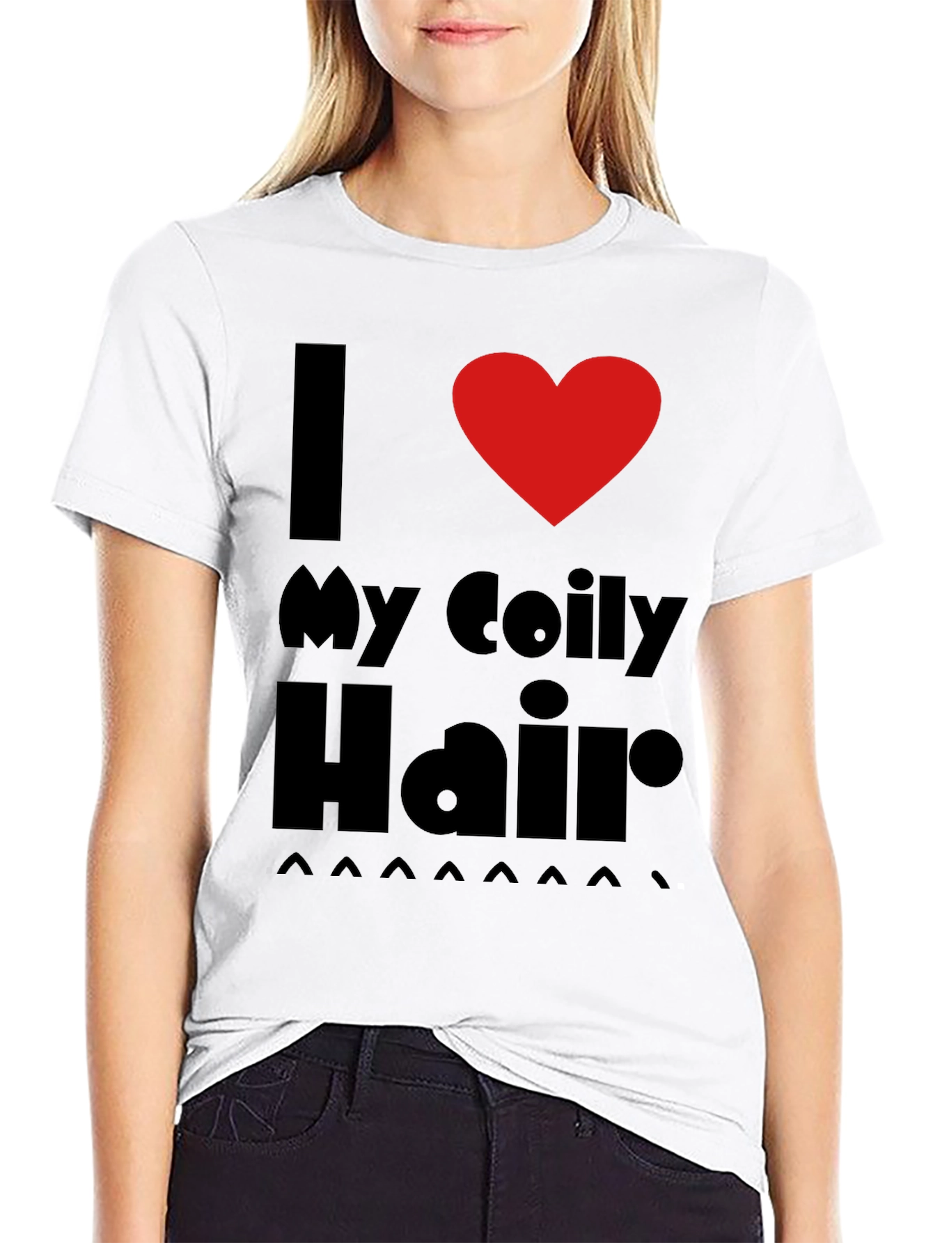 I Love My Coily Hair Black T-Shirt