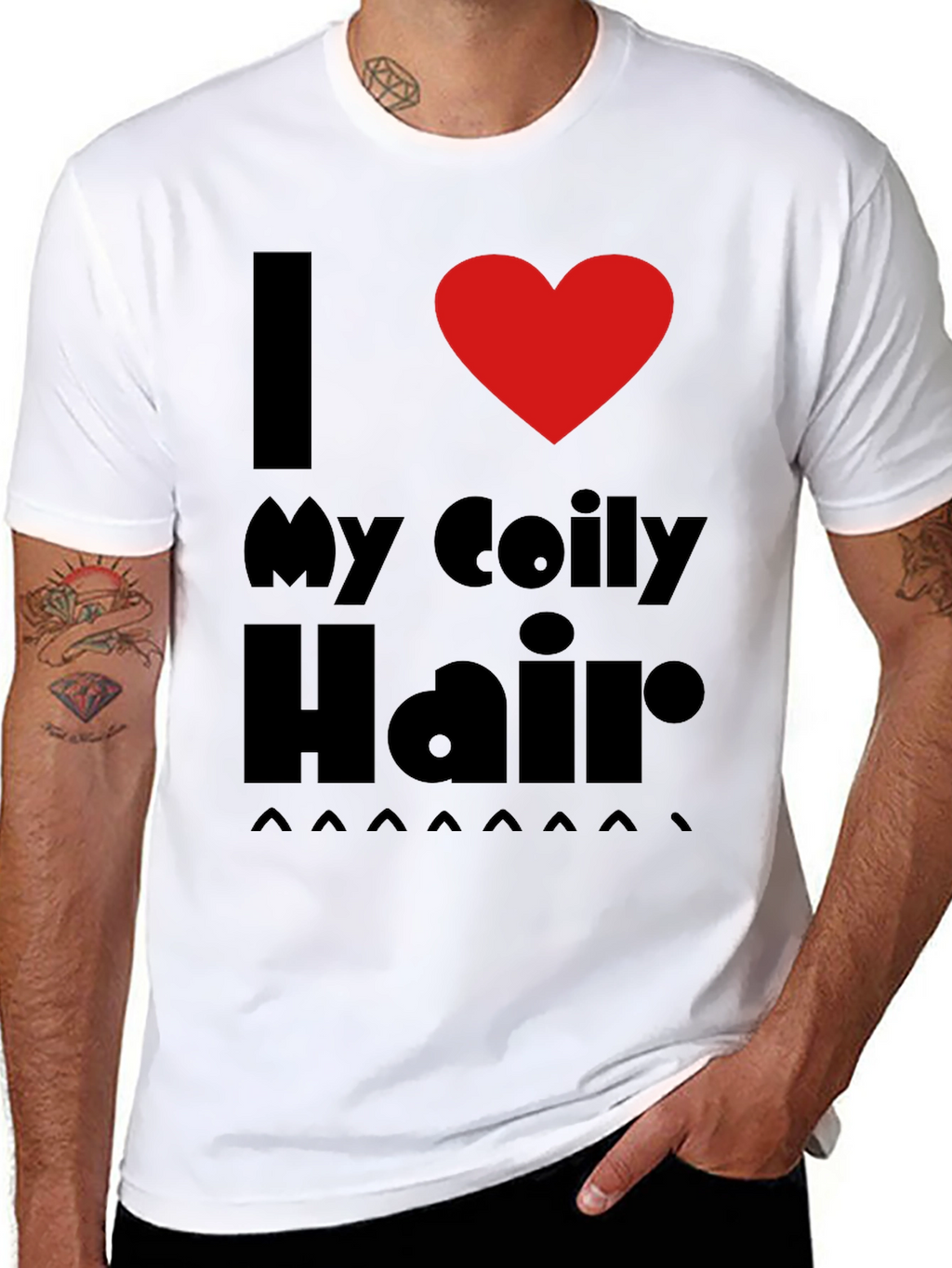 I Love My Coily Hair Black T-Shirt