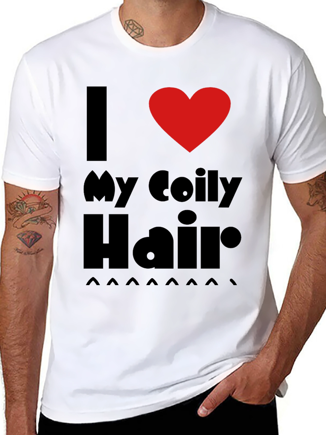 I Love My Coily Hair Black T-Shirt