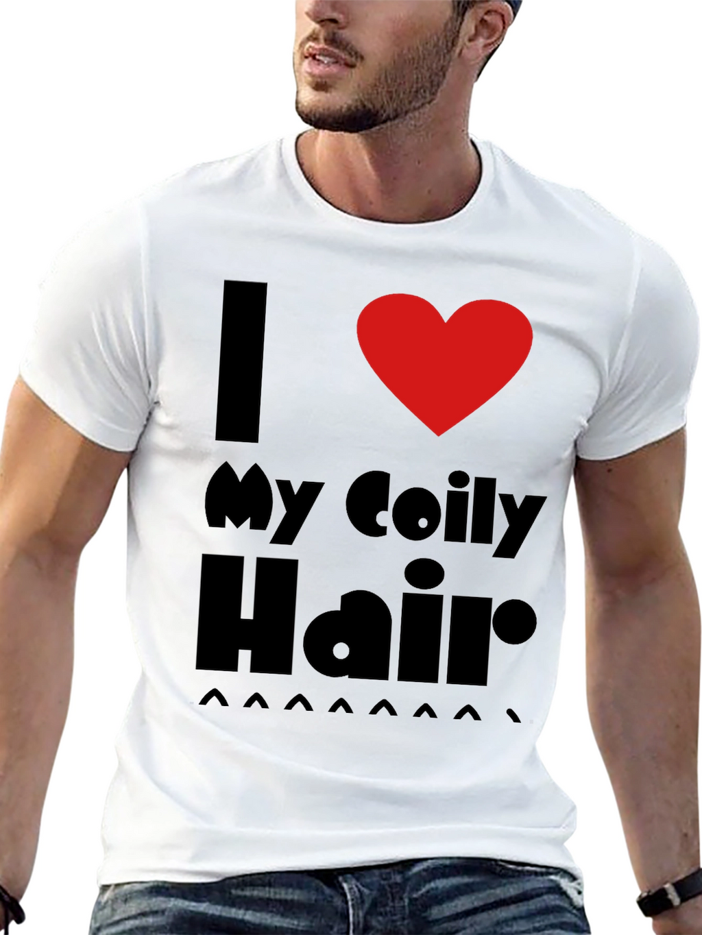 I Love My Coily Hair Black T-Shirt
