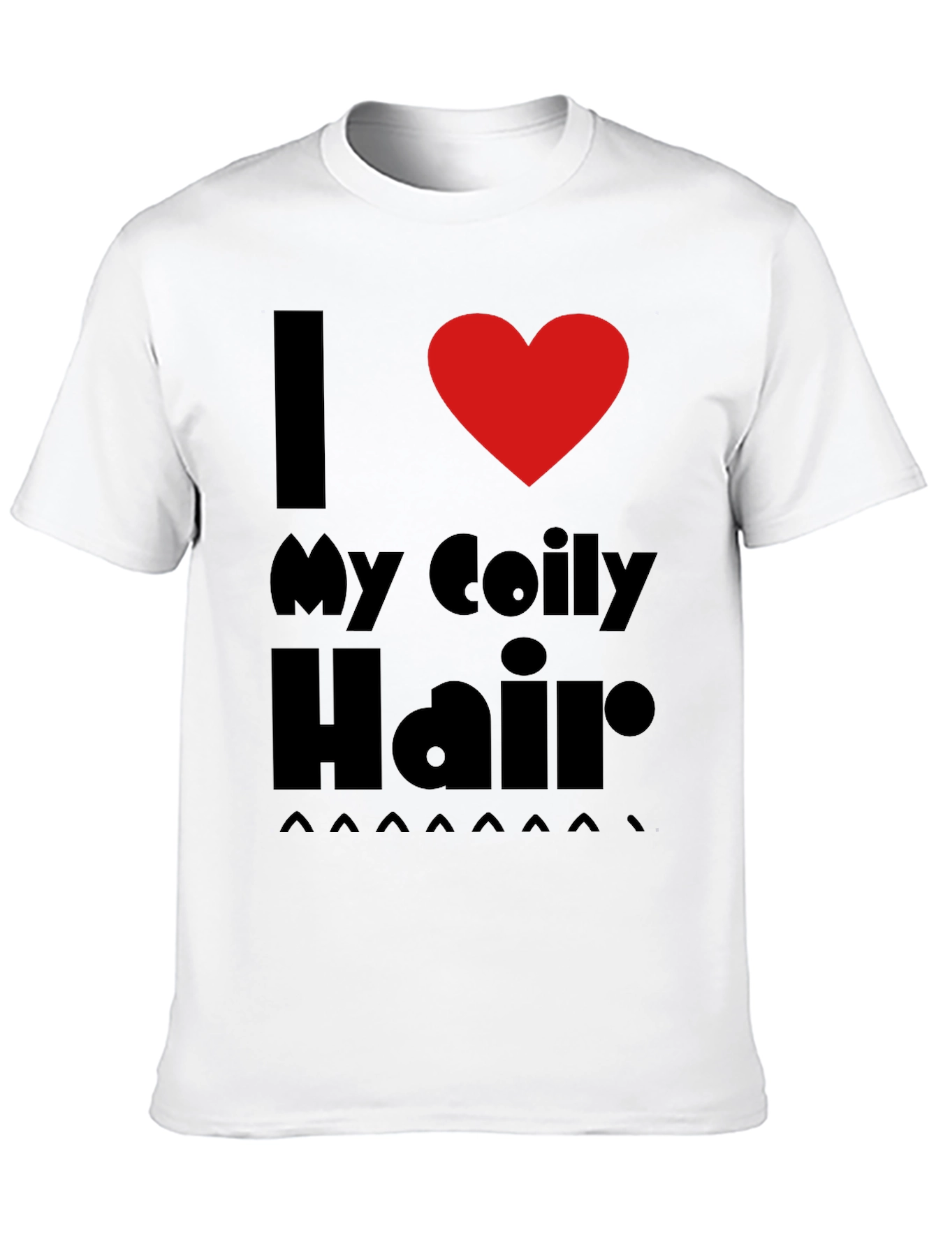 I Love My Coily Hair Black T-Shirt