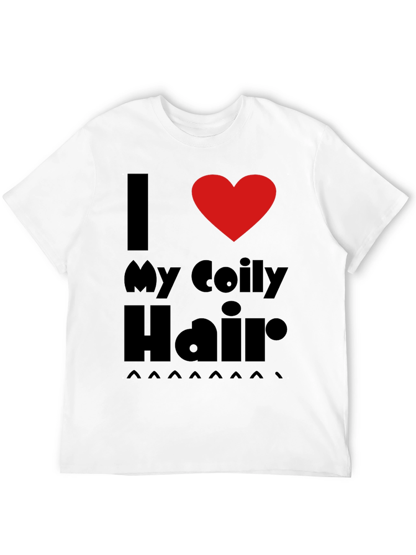 I Love My Coily Hair Black T-Shirt
