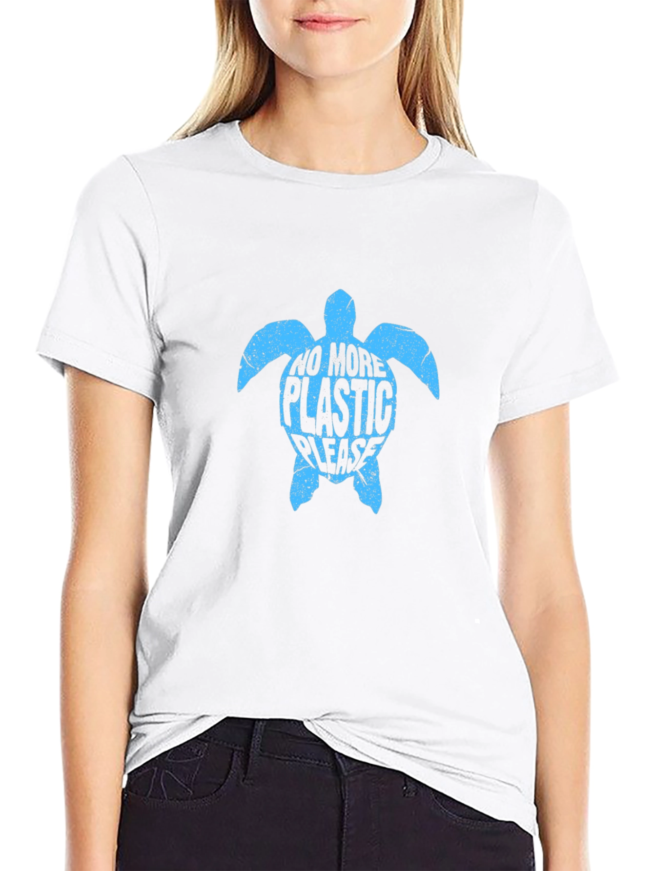Eco-Friendly Turtle Graphic Tee - No More Plastic