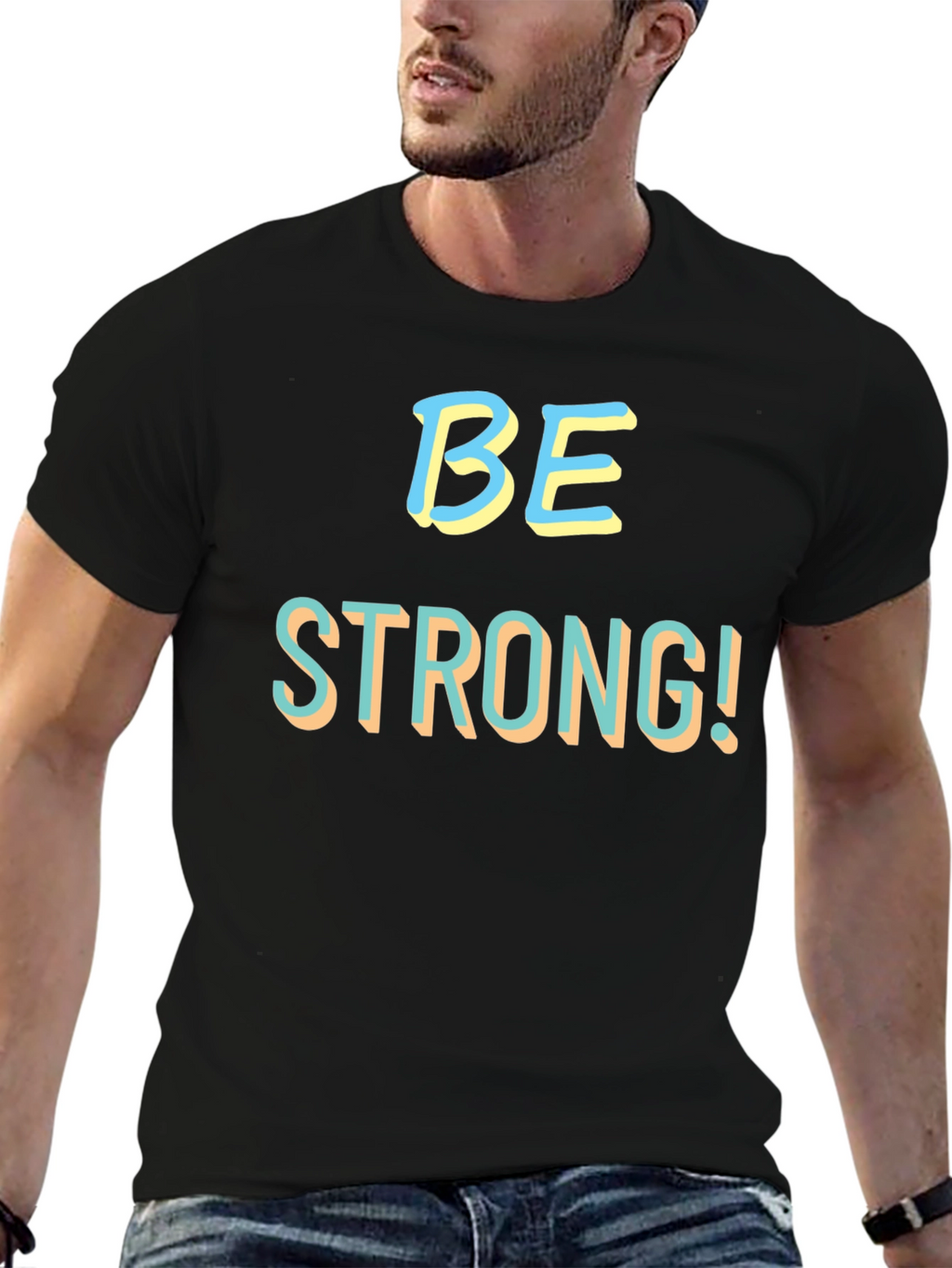 Be Strong! Black Graphic Tee