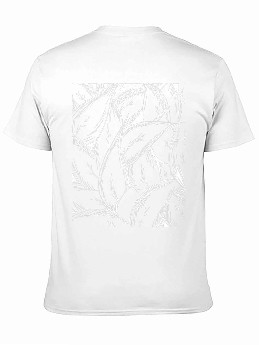 Abstract Leaf Print Black T-Shirt