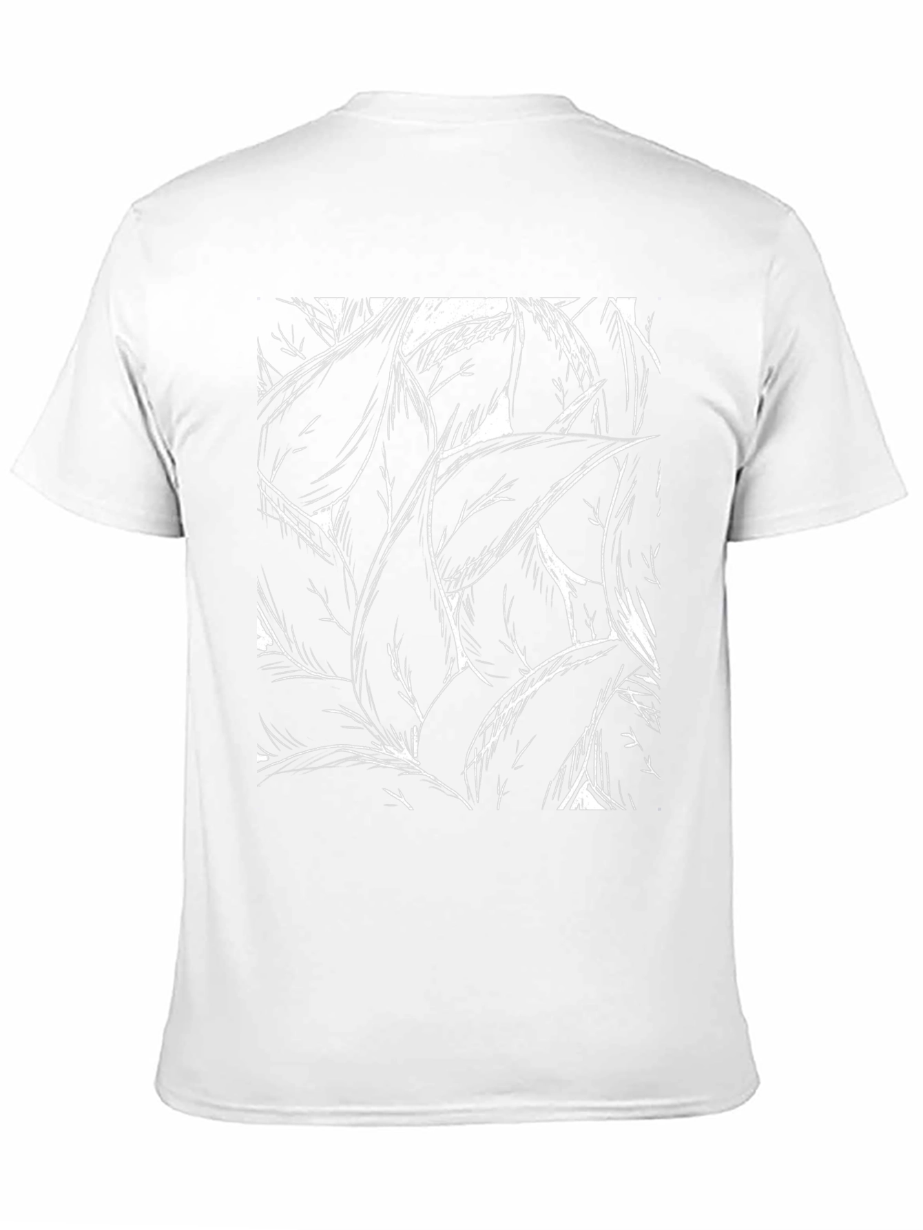 Abstract Leaf Print Black T-Shirt