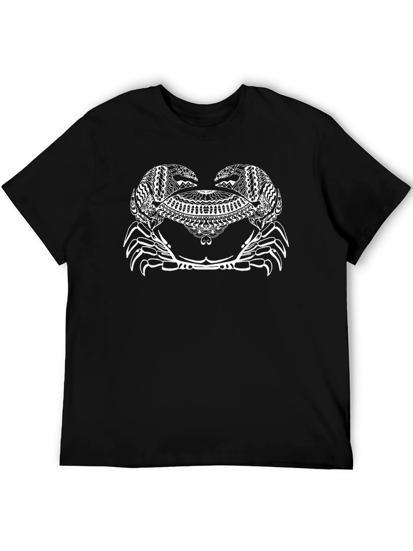 Crab Mandala Graphic Tee - Black Cotton T-Shirt