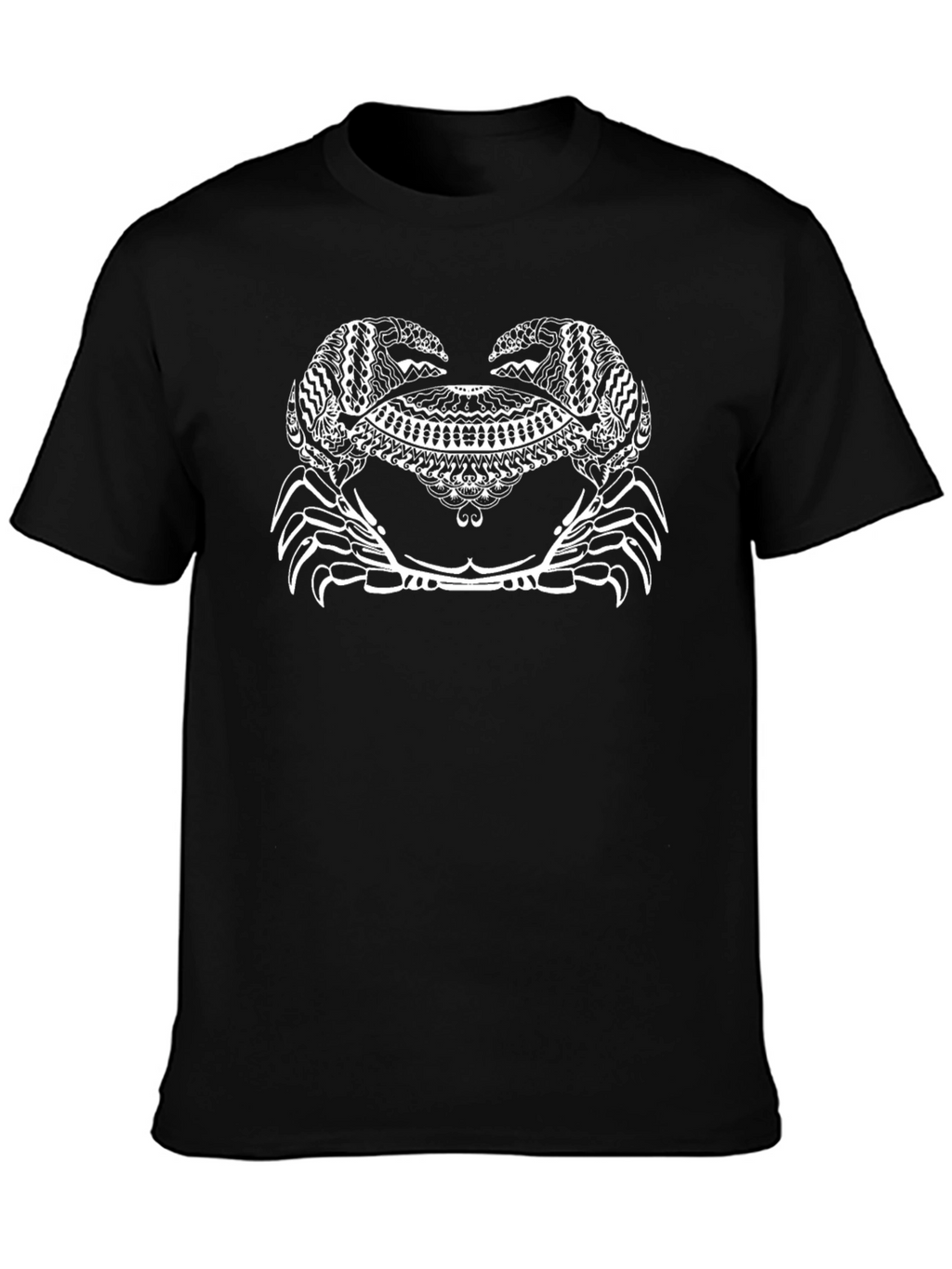 Crab Mandala Graphic Tee - Black Cotton T-Shirt