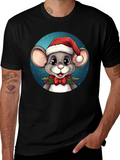 Festive Mouse Graphic Tee - Holiday Cheer!