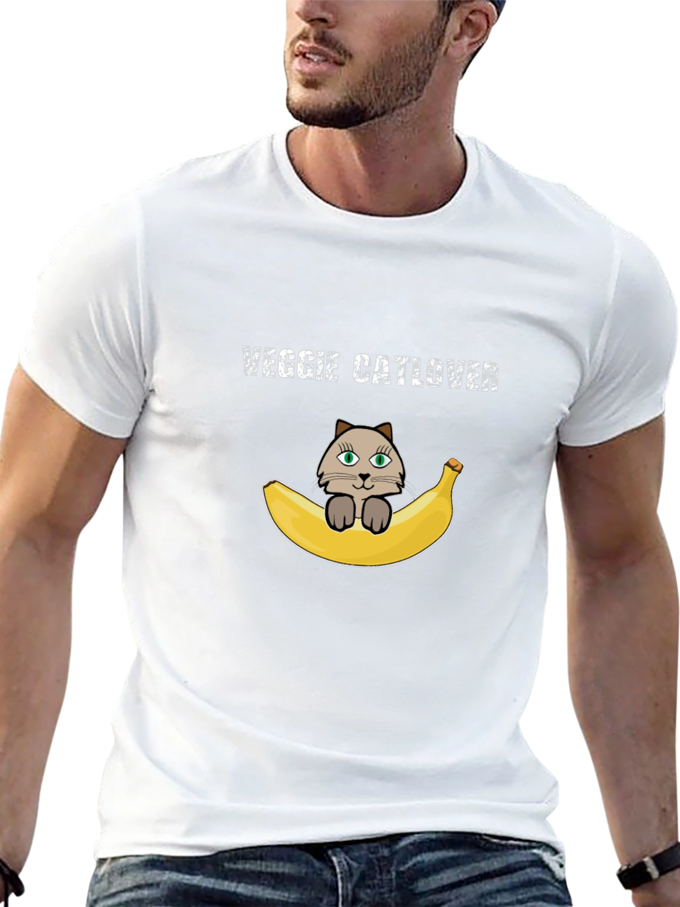 Veggie Catlover T-Shirt - Vegan Cat Lover Tee