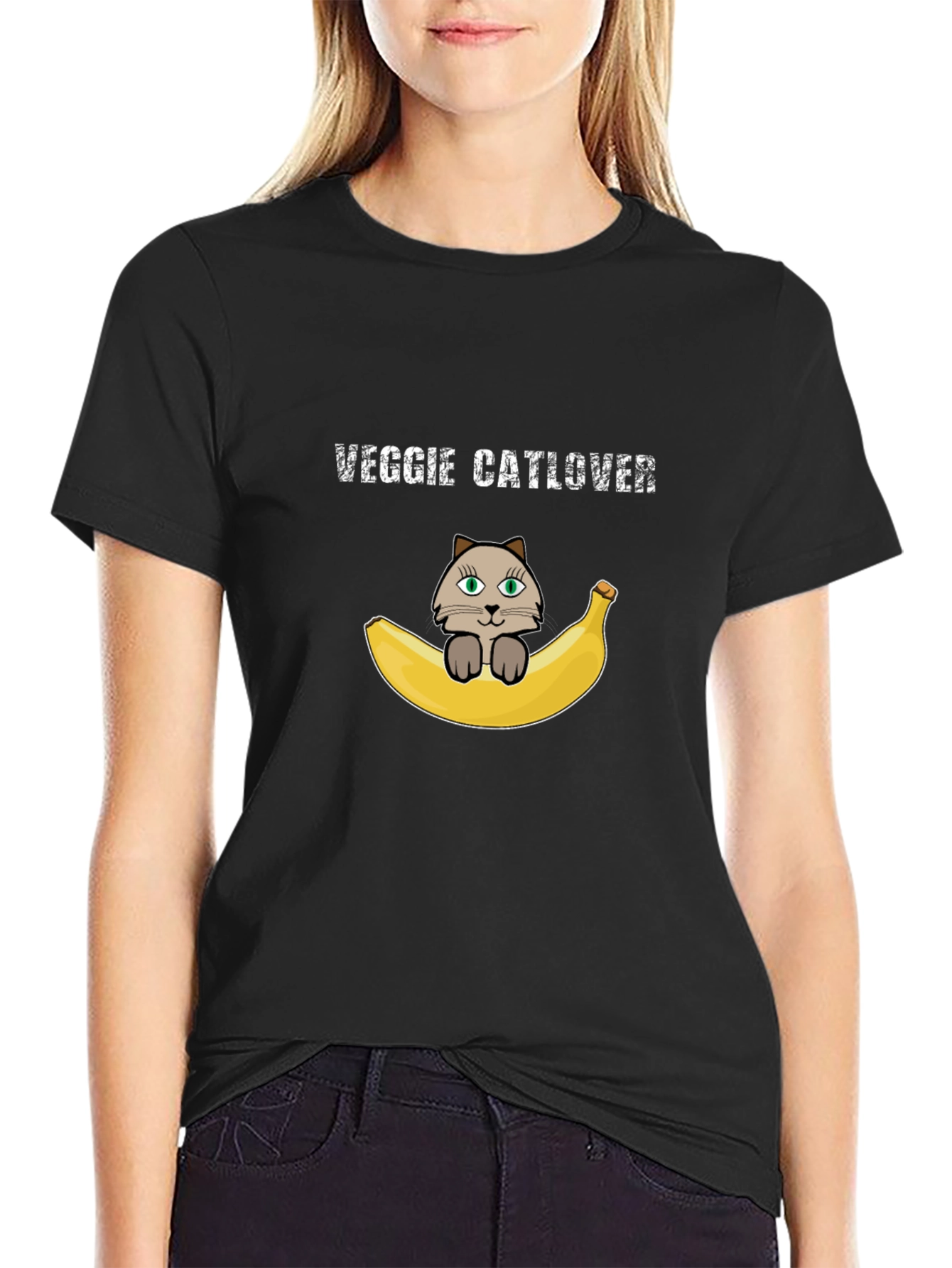 Veggie Catlover T-Shirt - Vegan Cat Lover Tee