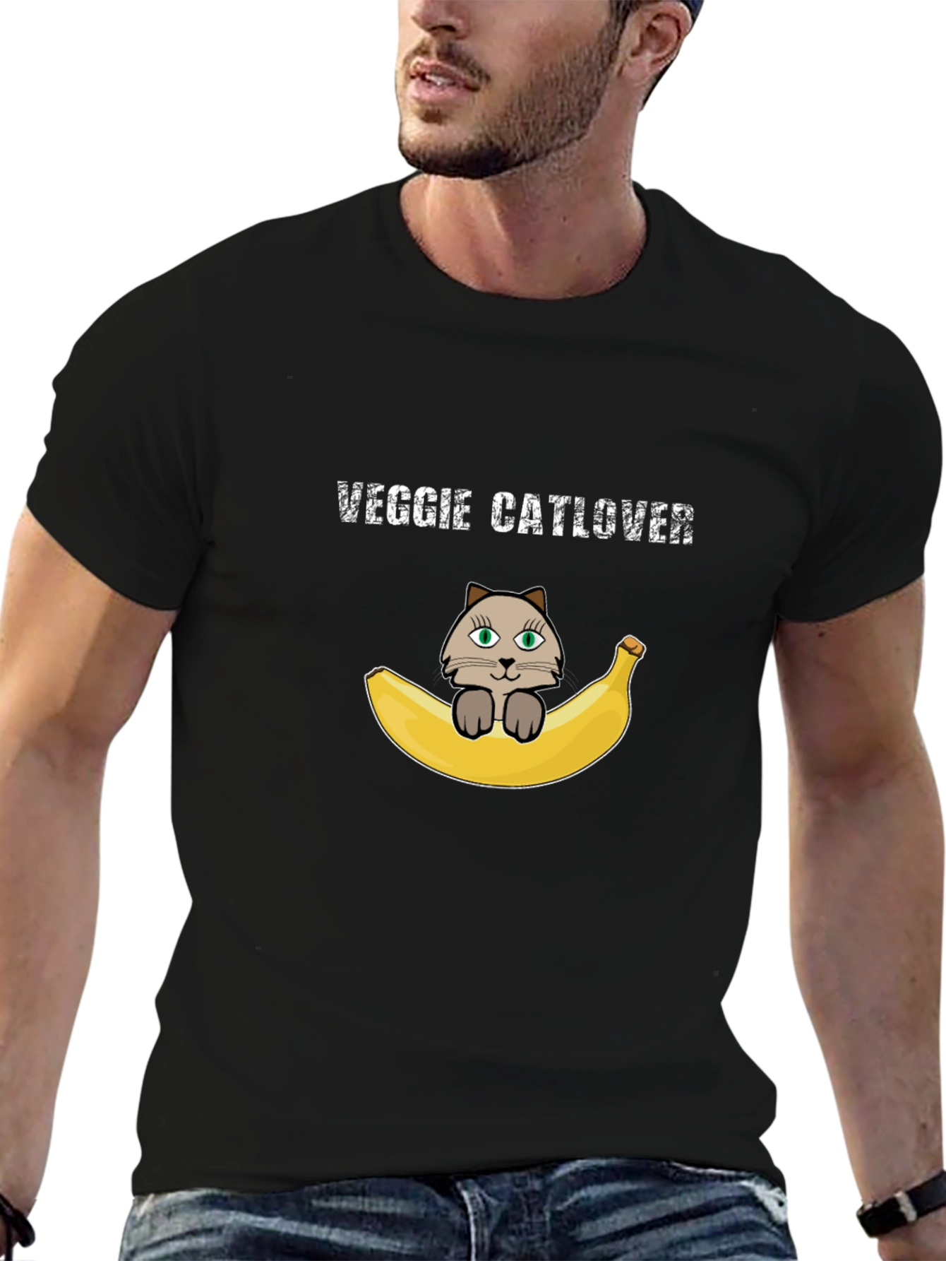 Veggie Catlover T-Shirt - Vegan Cat Lover Tee