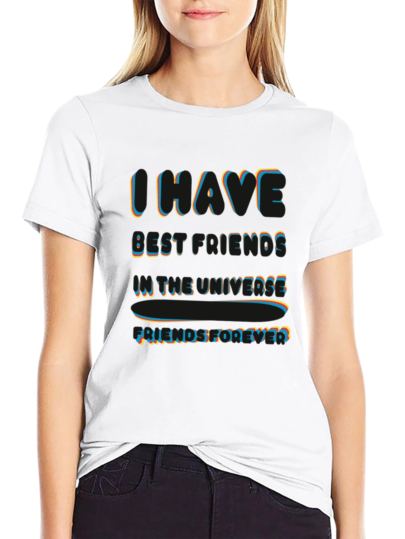 I Have Best Friends in the Universe Black T-Shirt