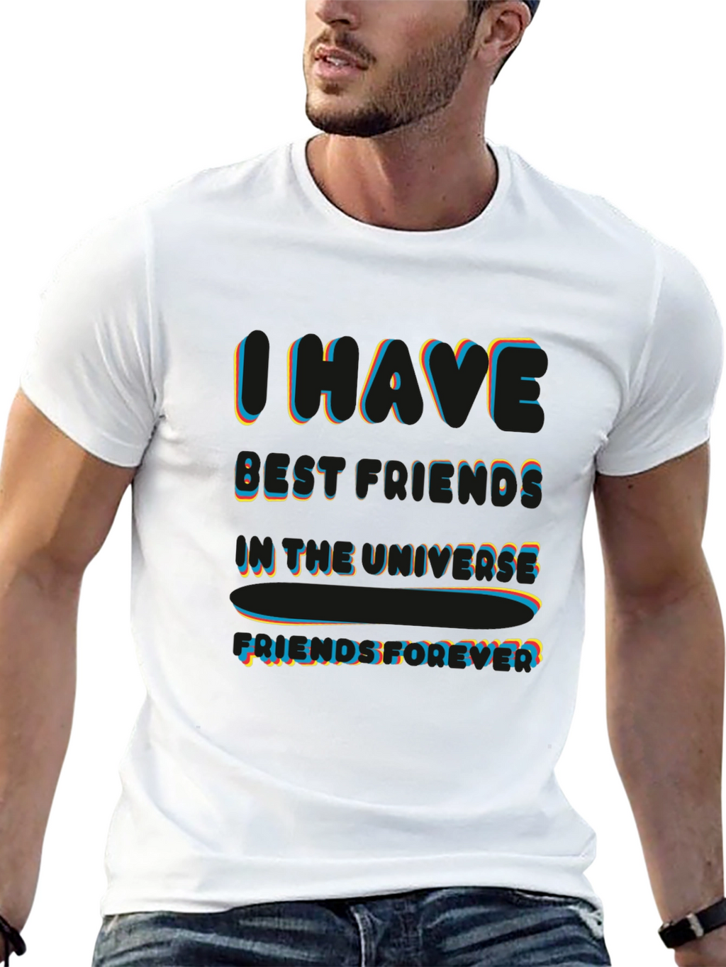 I Have Best Friends in the Universe Black T-Shirt