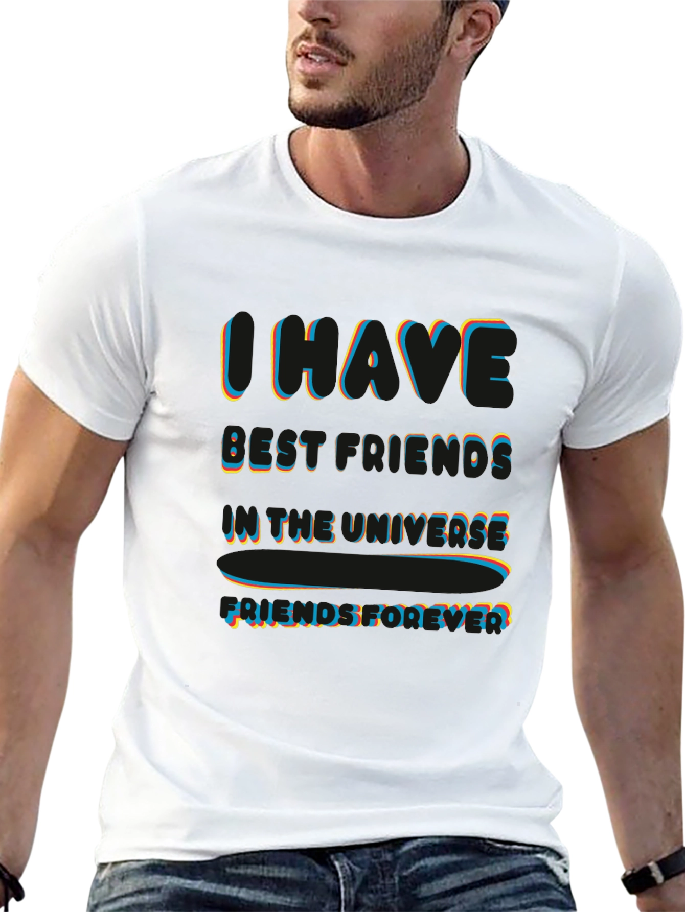 I Have Best Friends in the Universe Black T-Shirt