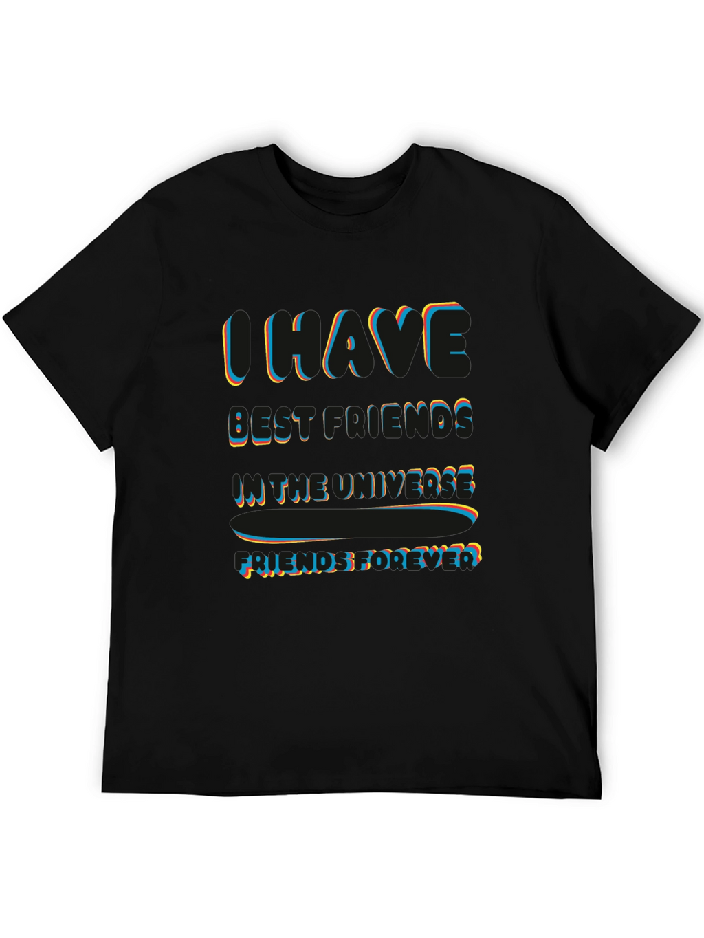 I Have Best Friends in the Universe Black T-Shirt
