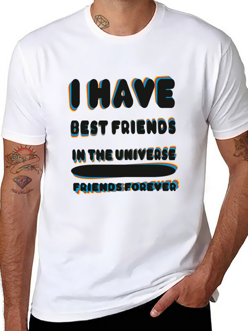 I Have Best Friends in the Universe Black T-Shirt