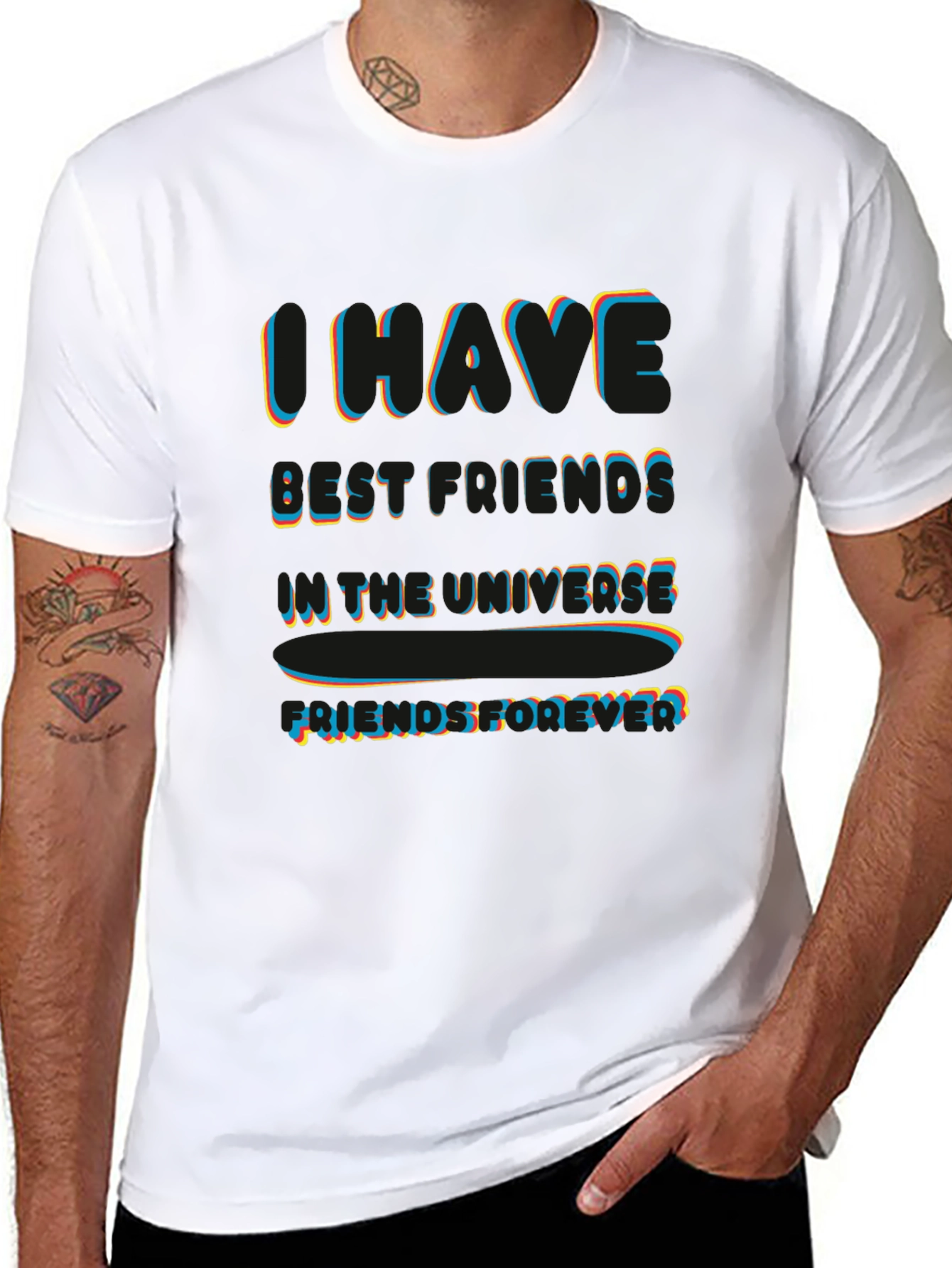 I Have Best Friends in the Universe Black T-Shirt
