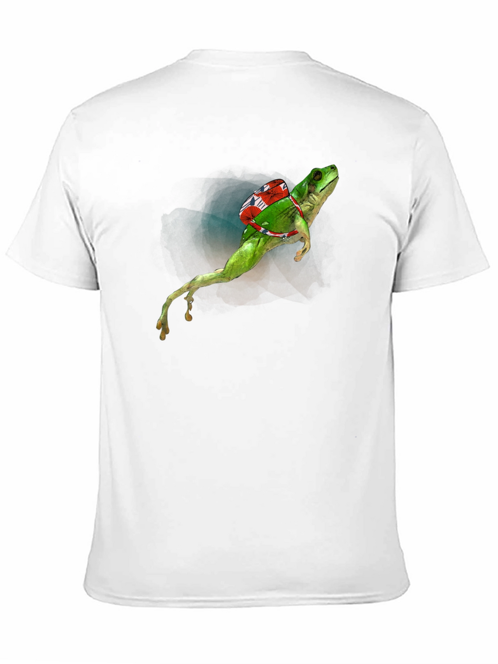 Frog with Backpack Graphic Tee - Black