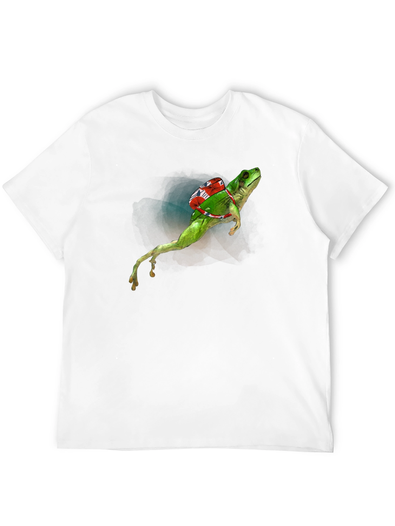 Frog with Backpack Graphic Tee - Black