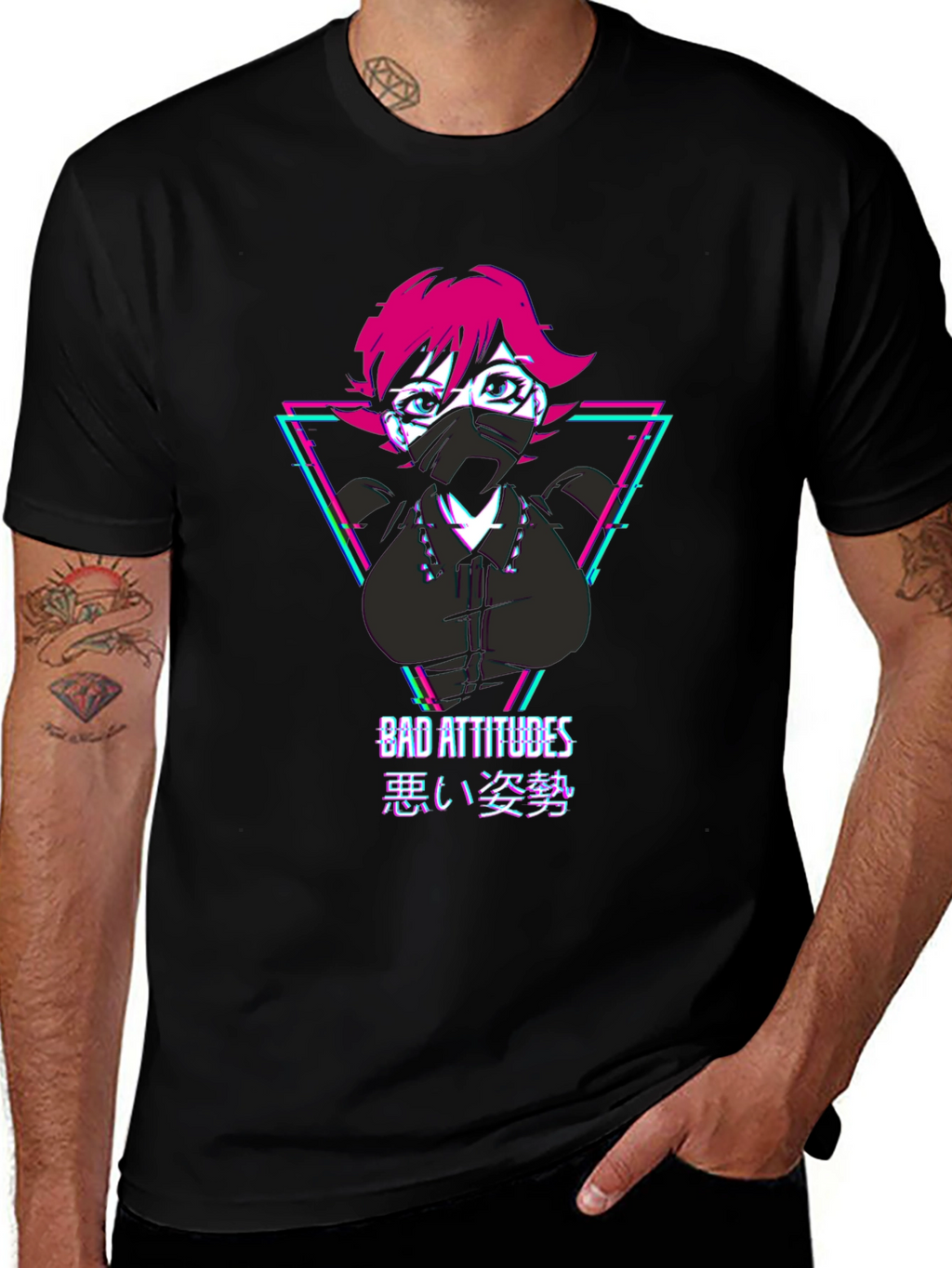 Bad Attitudes Graphic Tee - Anime Style