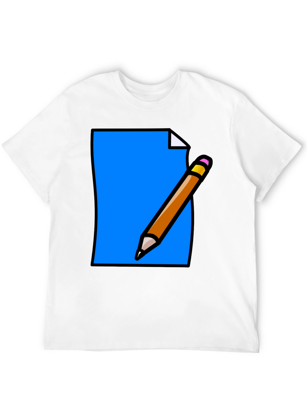 Note & Pencil Graphic Tee - Black