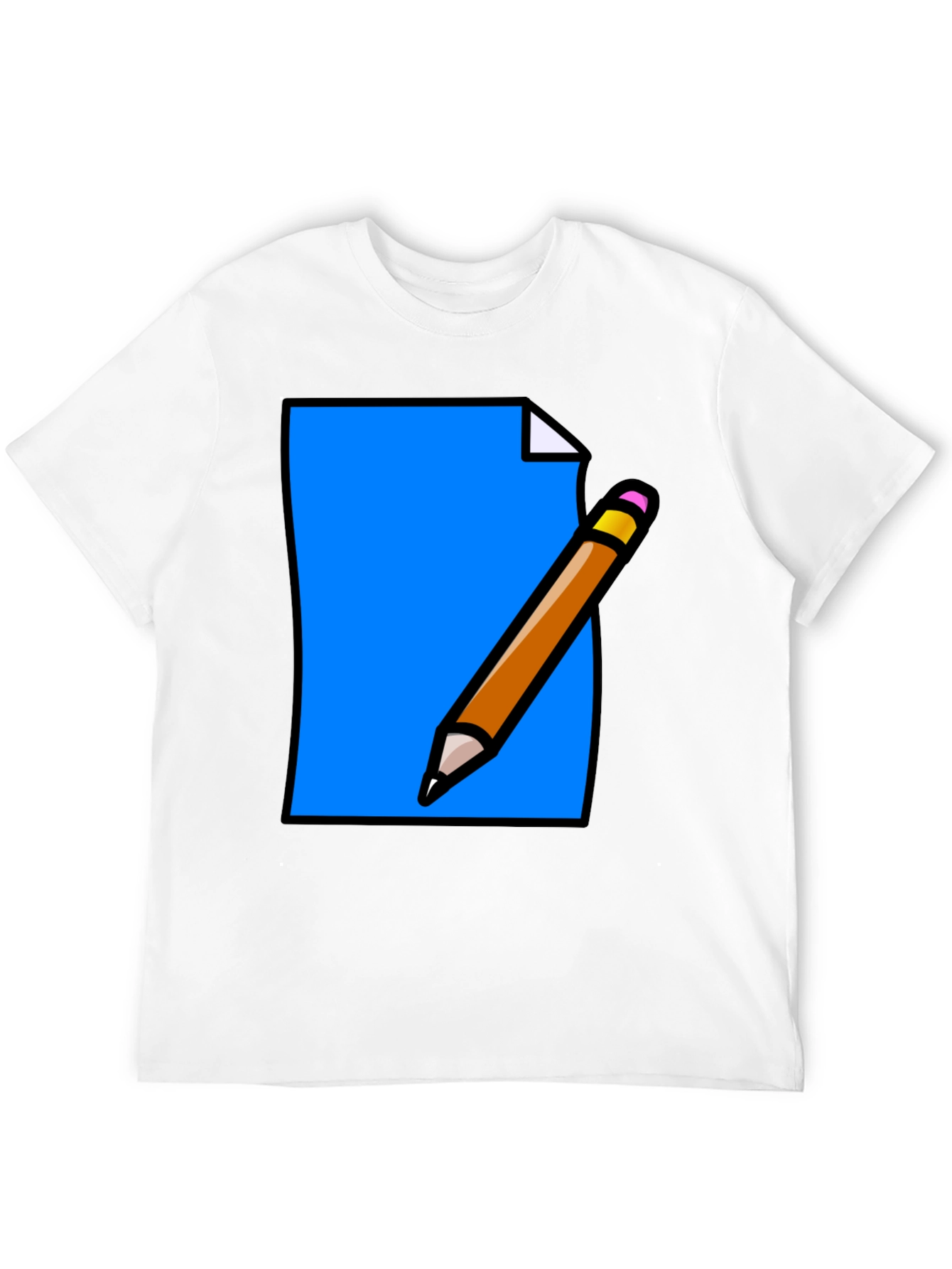 Note & Pencil Graphic Tee - Black