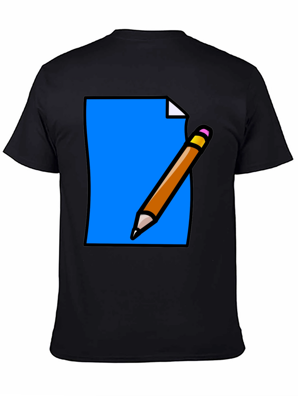 Note & Pencil Graphic Tee - Black