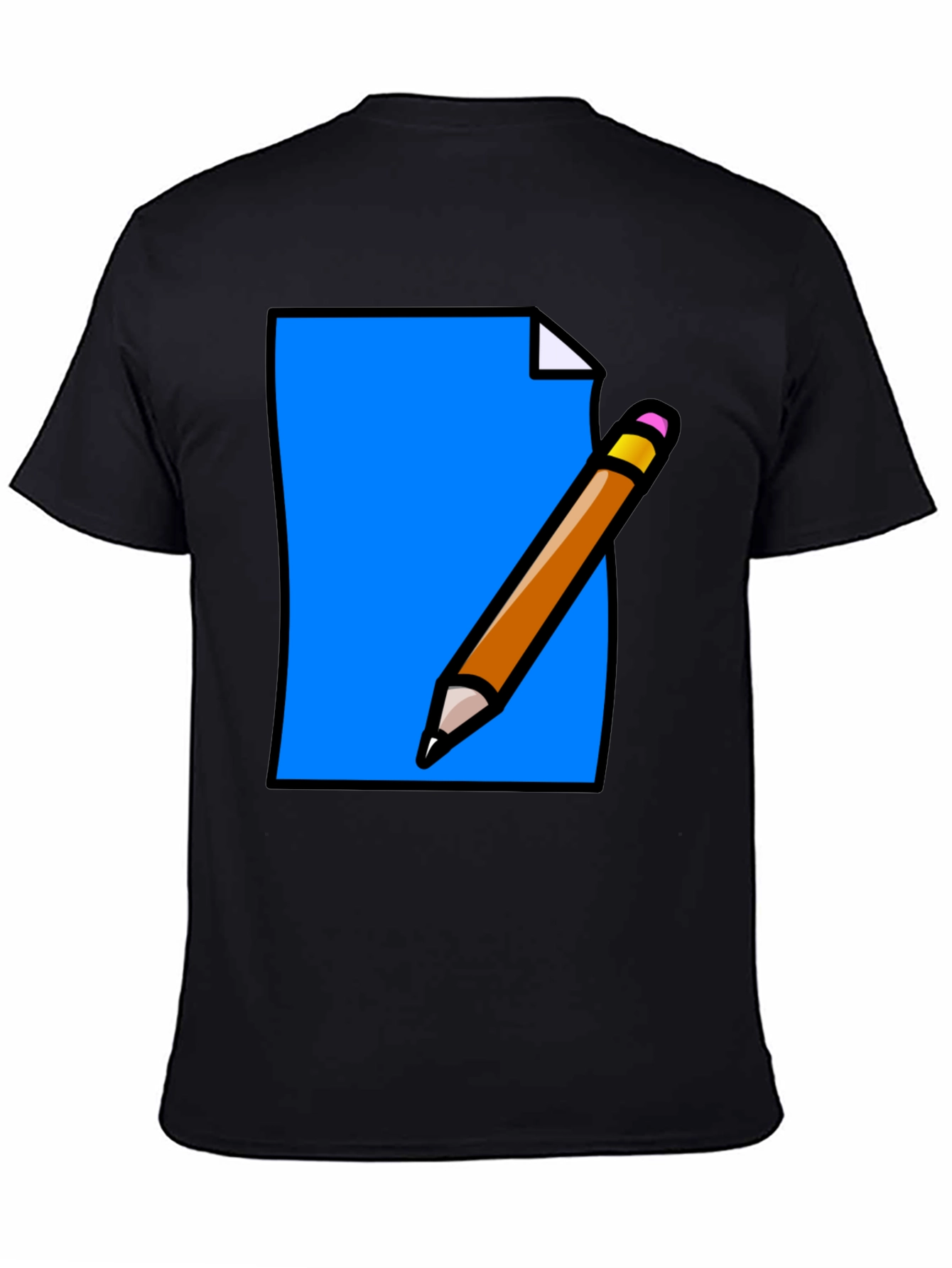 Note & Pencil Graphic Tee - Black