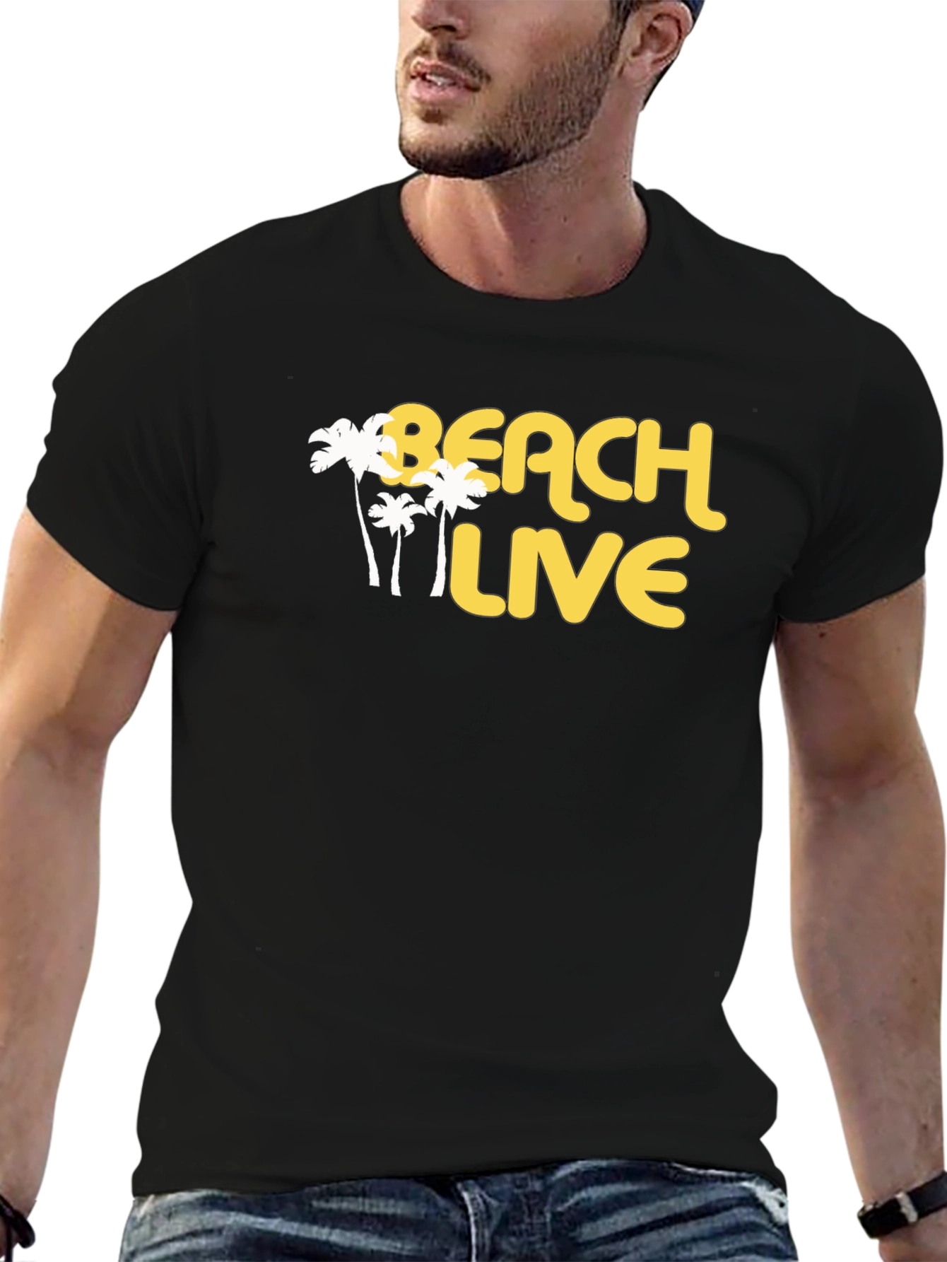 Beach Live Black T-Shirt