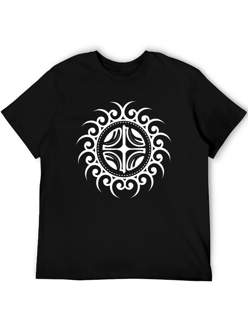 Tribal Circle Graphic Black T-Shirt