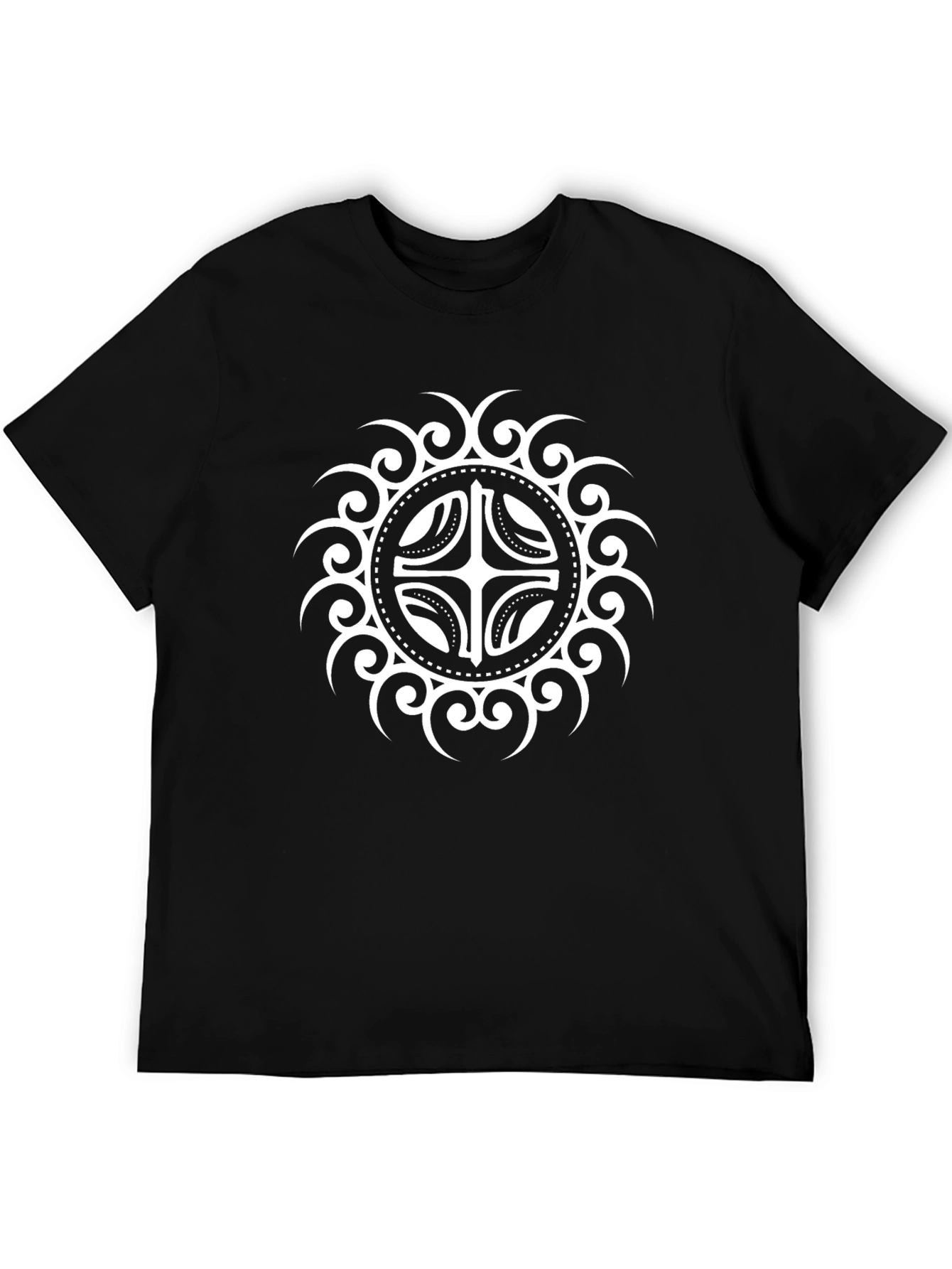 Tribal Circle Graphic Black T-Shirt