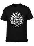 Tribal Circle Graphic Black T-Shirt