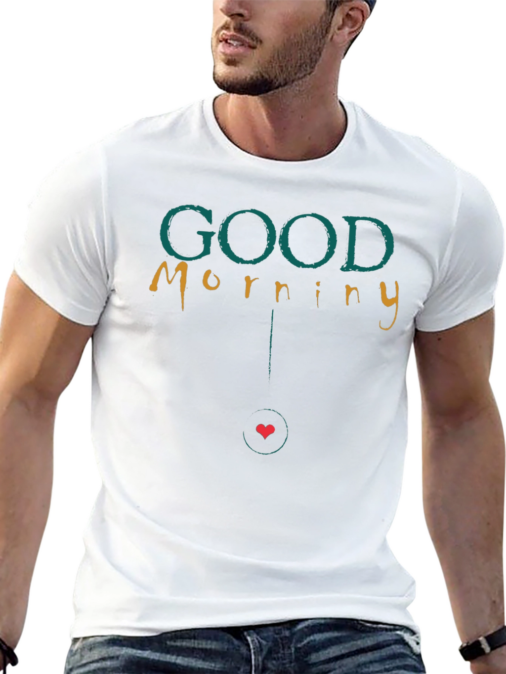 Good Morning Graphic Print Crew Neck T-Shirt